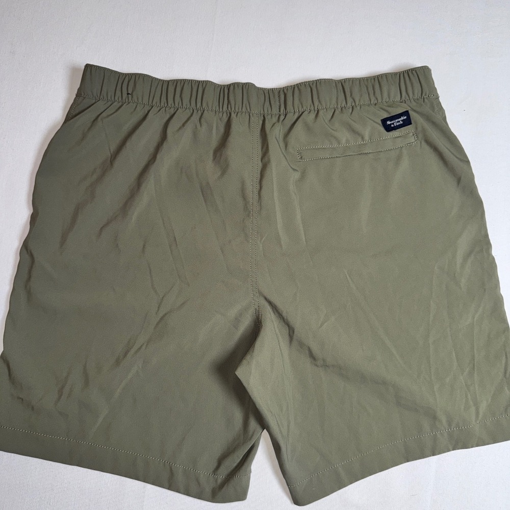 Abercrombie & Fitch Men XL Stretch All Day Shorts Olive Green Mesh Lined - Picture 2 of 14